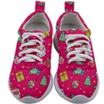 cute pink christmas pattern Kids Athletic Shoes