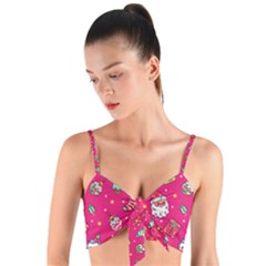 Woven Tie Front Bralet 