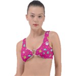 cute pink christmas pattern Ring Detail Bikini Top