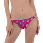 cute pink christmas pattern Ring Detail Bikini Bottoms