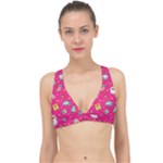 cute pink christmas pattern Classic Banded Bikini Top