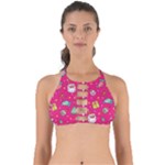 cute pink christmas pattern Perfectly Cut Out Bikini Top