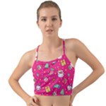 cute pink christmas pattern Mini Tank Bikini Top