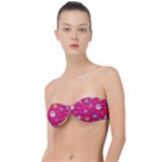 cute pink christmas pattern Classic Bandeau Bikini Top 