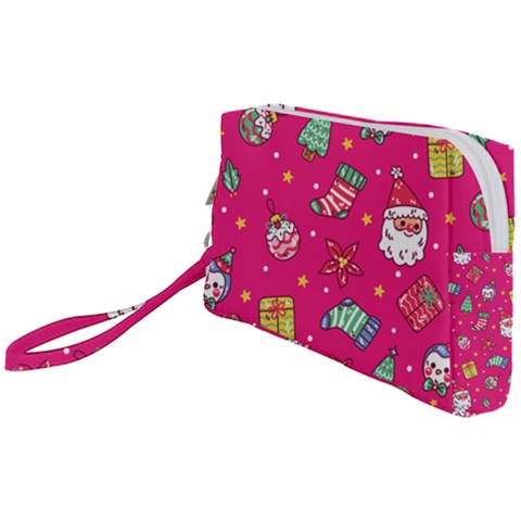 cute pink christmas pattern Wristlet Pouch Bag (Small) from ArtsNow.com