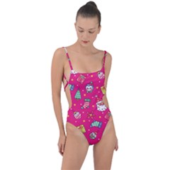 Tie Strap One Piece Swimsuit 