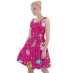 cute pink christmas pattern Knee Length Skater Dress