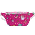 cute pink christmas pattern Waist Bag 