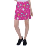 cute pink christmas pattern Tennis Skirt