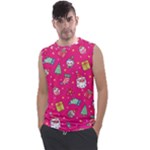 cute pink christmas pattern Men s Regular Tank Top