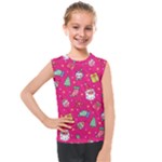 cute pink christmas pattern Kids  Mesh Tank Top