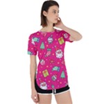 cute pink christmas pattern Perpetual Short Sleeve T-Shirt