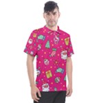 cute pink christmas pattern Men s Polo T-Shirt