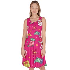 Knee Length Skater Dress With Pockets 