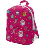 cute pink christmas pattern Zip Up Backpack