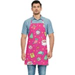 cute pink christmas pattern Kitchen Apron