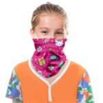 cute pink christmas pattern Face Covering Bandana (Kids)