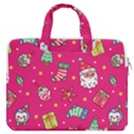 cute pink christmas pattern MacBook Pro 13  Double Pocket Laptop Bag