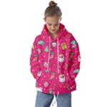 cute pink christmas pattern Kids  Oversized Hoodie