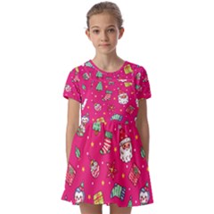 Kids  Short Sleeve Pinafore Style Dress 