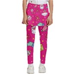 cute pink christmas pattern Kids  Skirted Pants