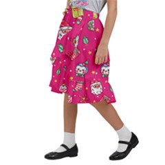 Kids  Ruffle Flared Wrap Midi Skirt 