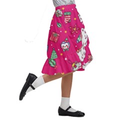 Kids  Ruffle Flared Wrap Midi Skirt 