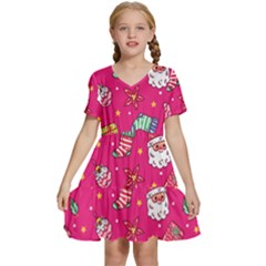 Kids  Short Sleeve Tiered Mini Dress 