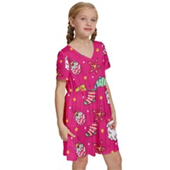 Kids  Short Sleeve Tiered Mini Dress 