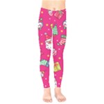 cute pink christmas pattern Kids  Classic Winter Leggings