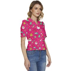 Puffed Short Sleeve Button Up Jacket 