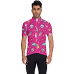 cute pink christmas pattern Men s Short Sleeve Cycling Jersey