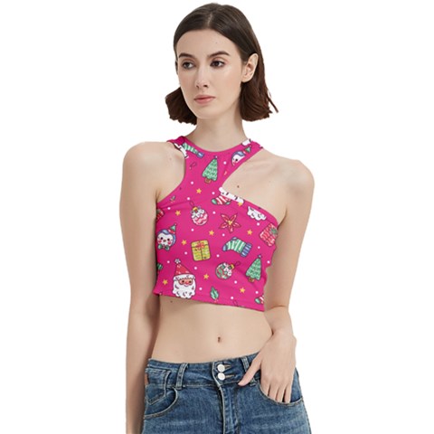 cute pink christmas pattern Cut Out Top from ArtsNow.com