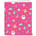 cute pink christmas pattern 8  x 10  Softcover Notebook