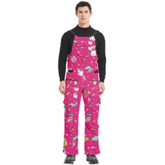 cute pink christmas pattern Men s Side Zip Front Pouch Ski And Snowboard Bib Pants	 from ArtsNow.com