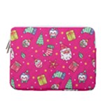 cute pink christmas pattern 13  Vertical Laptop Sleeve Case With Pocket