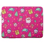 cute pink christmas pattern 17  Vertical Laptop Sleeve Case With Pocket