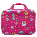 cute pink christmas pattern Travel Toiletry Bag With Hanging Hook