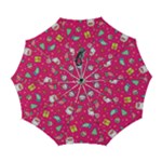 cute pink christmas pattern Automatic Folding Umbrella with Case (Large)