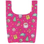 cute pink christmas pattern Foldable Shopping Bag