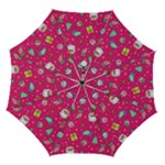 cute pink christmas pattern Automatic Folding Umbrella with Case (Medium)