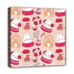 cute christmas cartoon Mini Canvas 8  x 8  (Stretched)