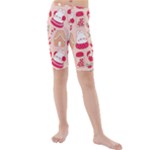 cute christmas cartoon Kids  Mid Length Swim Shorts