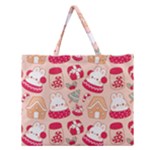 cute christmas cartoon Zipper Large Tote Bag