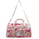 cute christmas cartoon Sports Gym Duffle Bag with Shoe Compartment