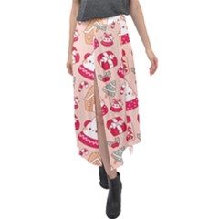 Velour Split Maxi Skirt 