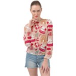 cute christmas cartoon Banded Bottom Chiffon Top