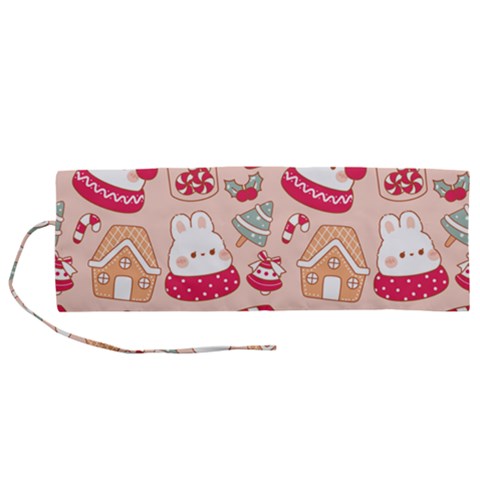 cute christmas cartoon Roll Up Canvas Pencil Holder (M) from ArtsNow.com