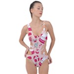 cute christmas cartoon Side Cut Out Swimsuit