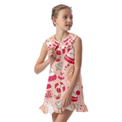 Kids  Pilgrim Collar Ruffle Hem Dress 